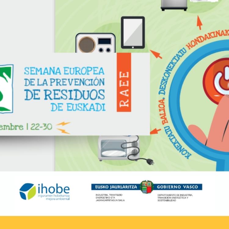 La reducción de residuos eléctrico-electrónicos, objetivo de la Semana Europea de la Prevención de Residuos de Euskadi 2025